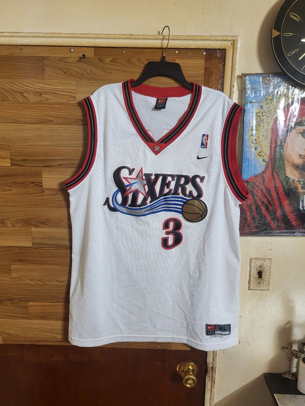 VTG 00s NBA Allen Iverson PHILADELPHIA 76ERS Nike Authentic Jersey SIZE XL